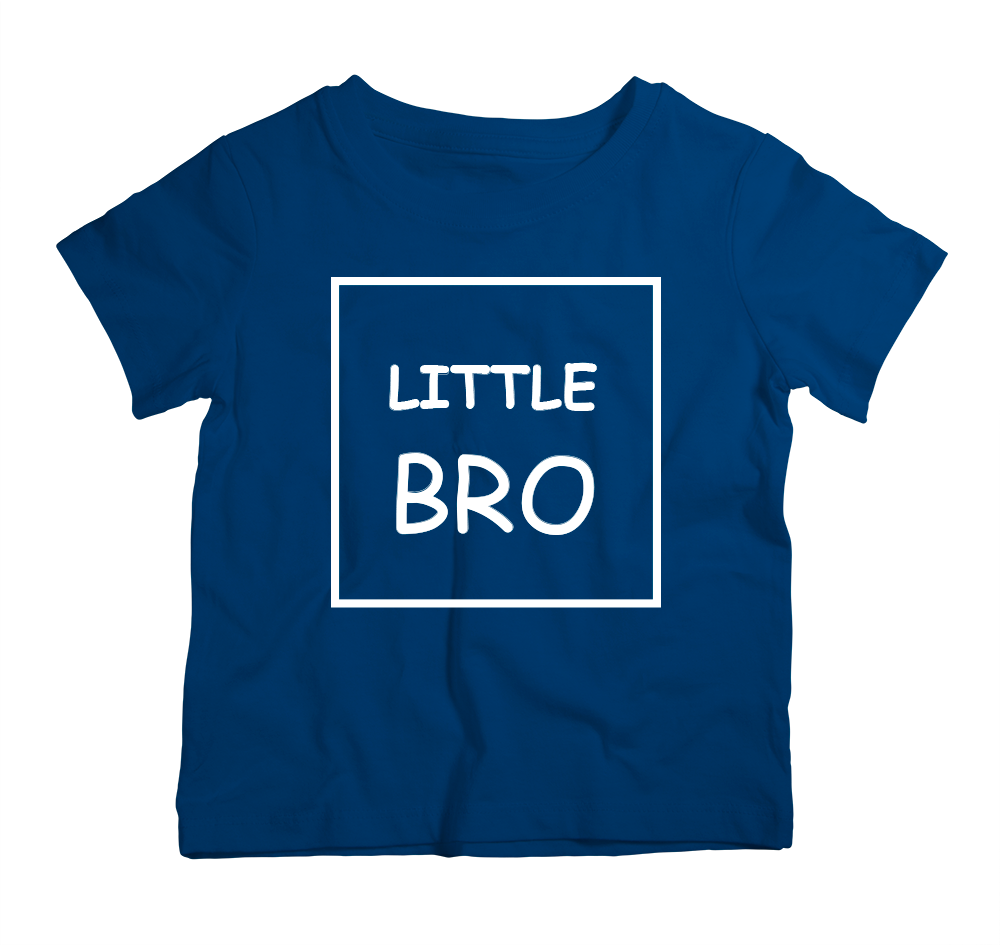 Little Brother navy cotton t-shirt UAE soft cotton kids shirt by Twinkle Hands, sibling themed boys outfit