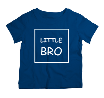 Little Brother navy cotton t-shirt UAE soft cotton kids shirt by Twinkle Hands, sibling themed boys outfit