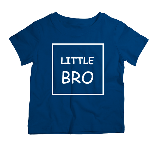 Little Brother navy cotton t-shirt UAE soft cotton kids shirt by Twinkle Hands, sibling themed boys outfit