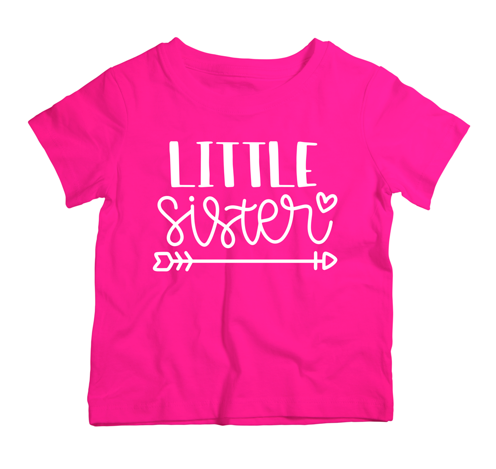 Little Sister cotton t-shirt UAE soft cotton kids shirt by Twinkle Hands, sibling themed girls outfit
