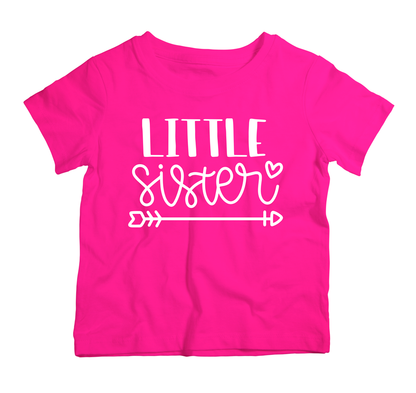 Little Sister cotton t-shirt UAE soft cotton kids shirt by Twinkle Hands, sibling themed girls outfit