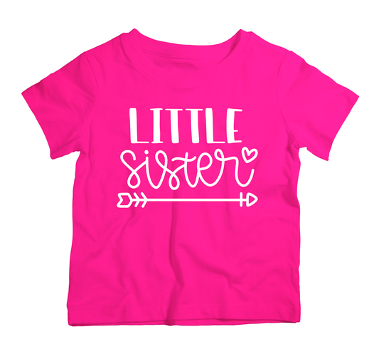 Little Sister cotton t-shirt UAE soft cotton kids shirt by Twinkle Hands, sibling themed girls outfit