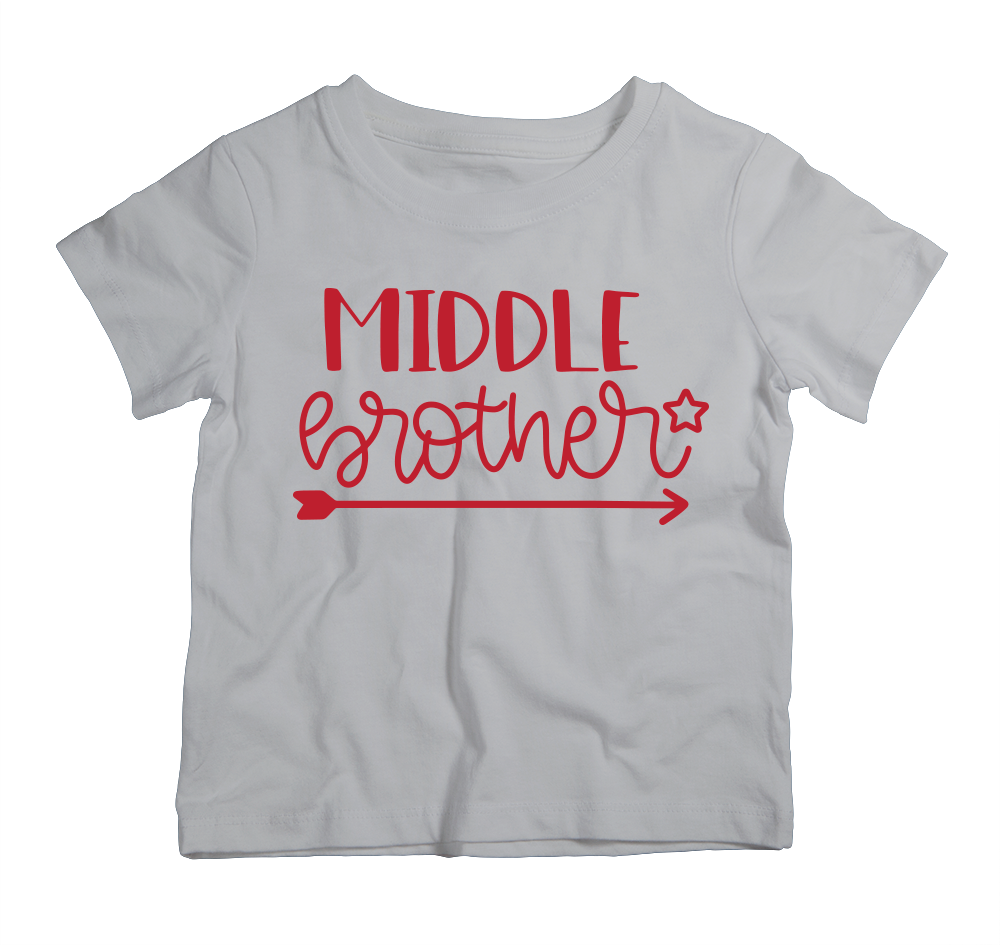 Middle Brother cotton t-shirt UAE soft cotton kids shirt by Twinkle Hands, sibling themed boys outfit