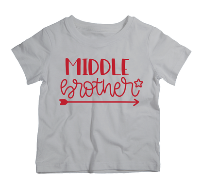 Middle Brother cotton t-shirt UAE soft cotton kids shirt by Twinkle Hands, sibling themed boys outfit