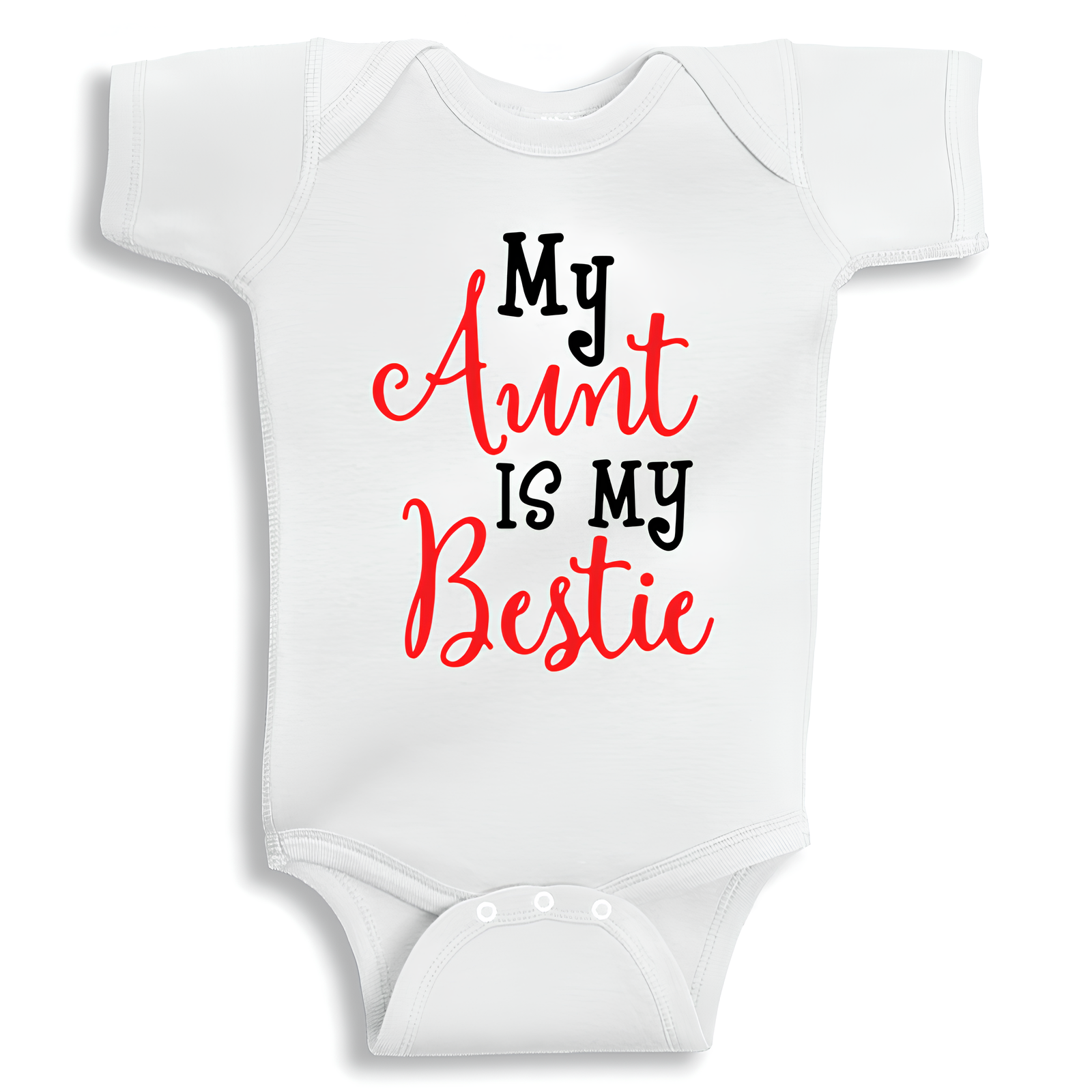 My Aunt Is My Bestie baby onesie UAE soft cotton newborn bodysuit by Twinkle Hands, aunt themed baby outfit