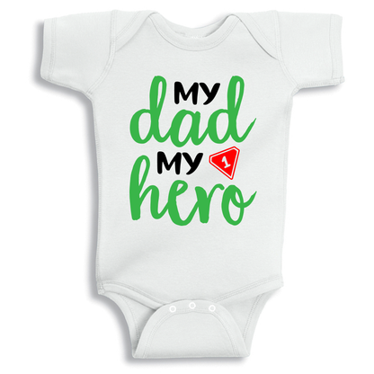 My Dad My Hero baby onesie UAE soft cotton newborn bodysuit by Twinkle Hands, daddy themed baby outfit