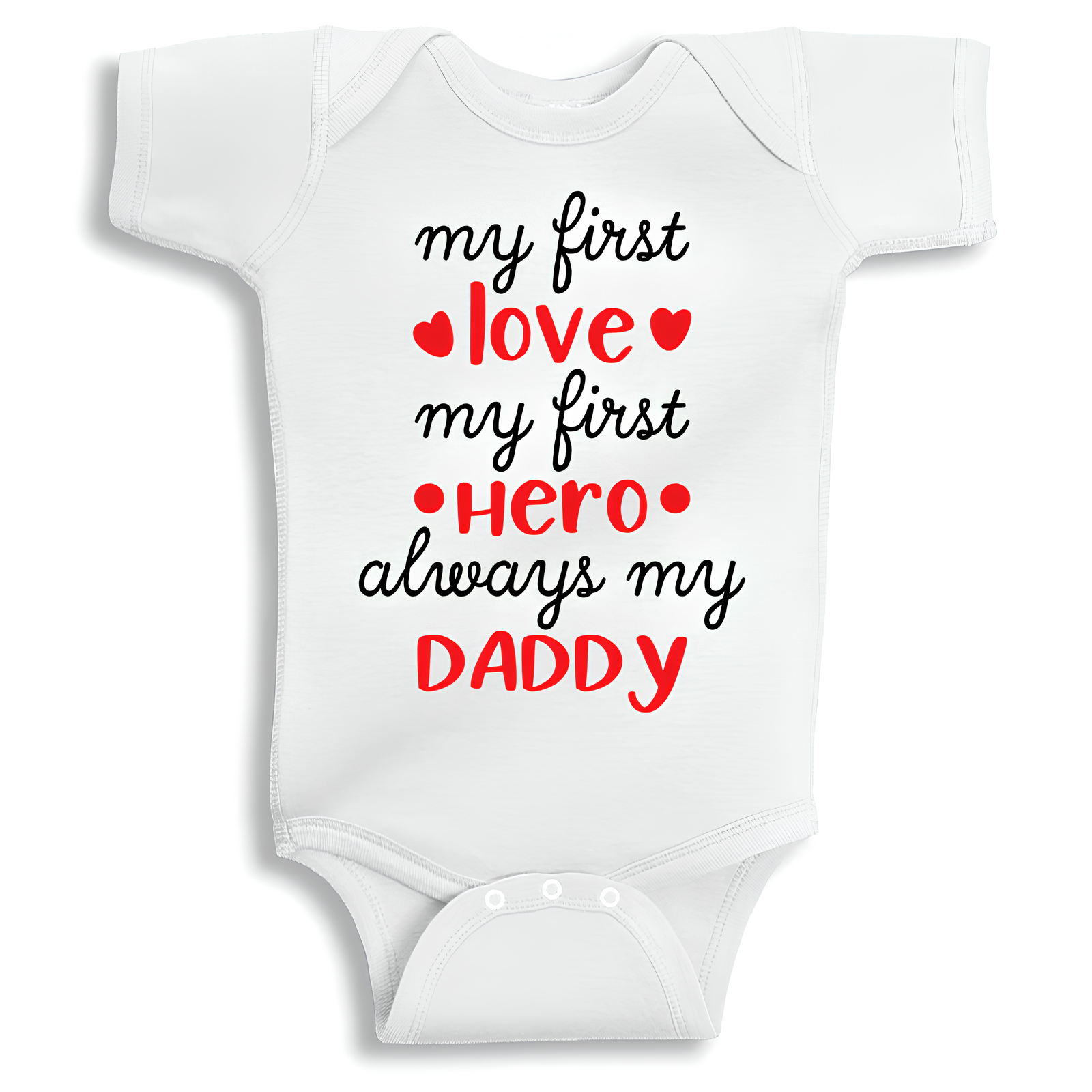 My First Love Daddy baby onesie UAE soft cotton newborn bodysuit by Twinkle Hands, dad themed baby outfit