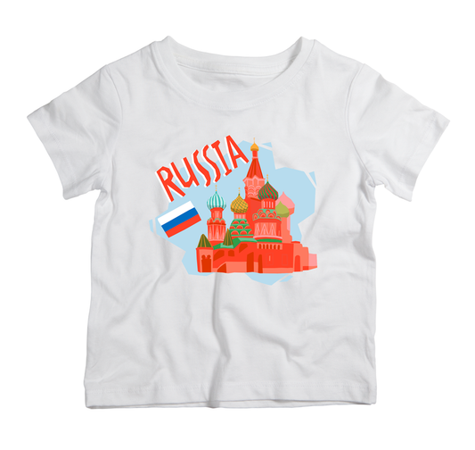 Russia cotton t-shirt UAE soft cotton Russia inspired shirt by Twinkle Hands for casual everyday wear
