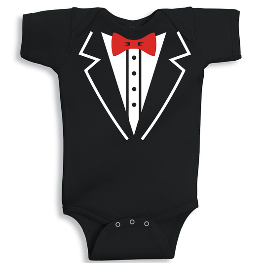 Tuxedo baby onesie UAE soft cotton newborn bodysuit by Twinkle Hands, formal baby outfit