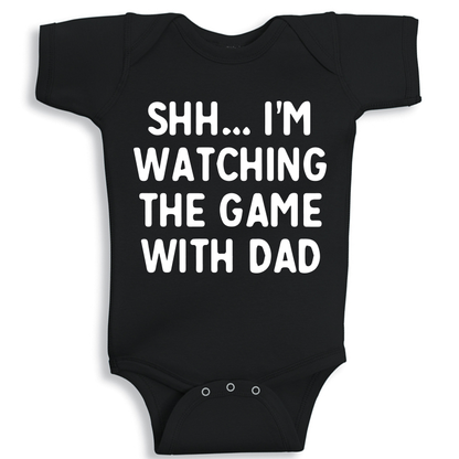 Watching the game with dad Baby Onesie